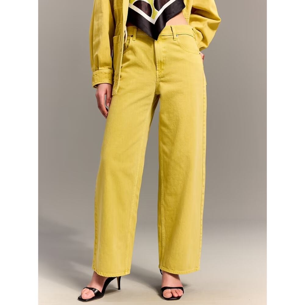NWT - Christopher John Rogers Collab with Old Navy Yellow Jeans - Sz 10 - Picture 2 of 5